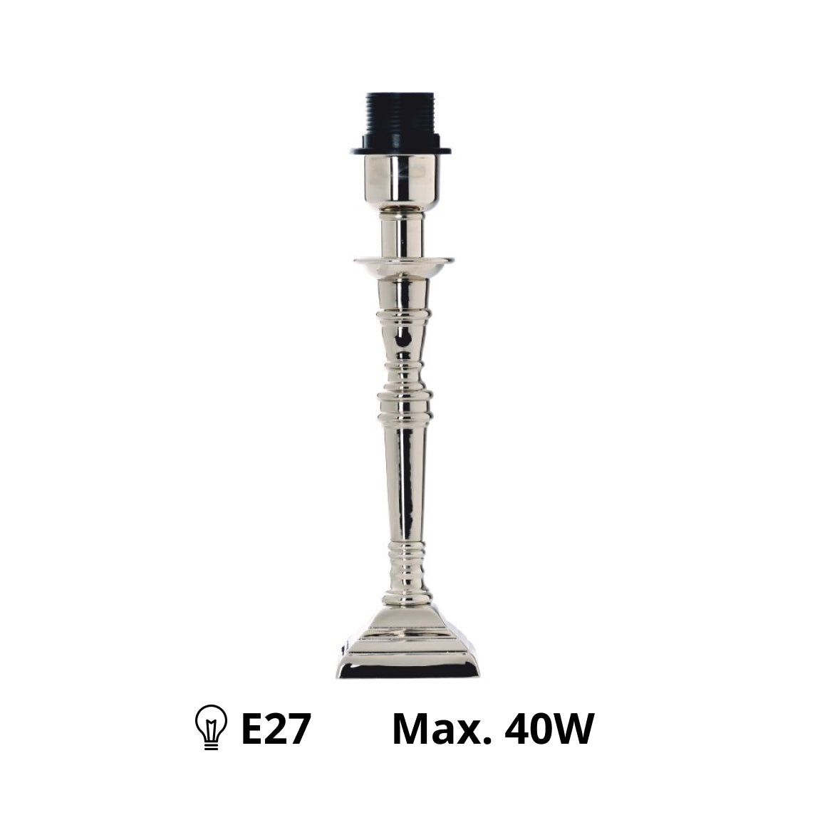 Various Lampenvoet - Chroom- 30 cm hoog – Metaal - E27