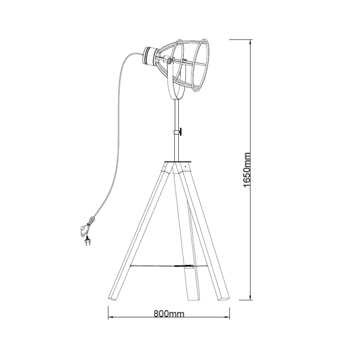 Chericoni Aperto Vloerlamp - Hoogte 165 cm - E27 - Driepoot