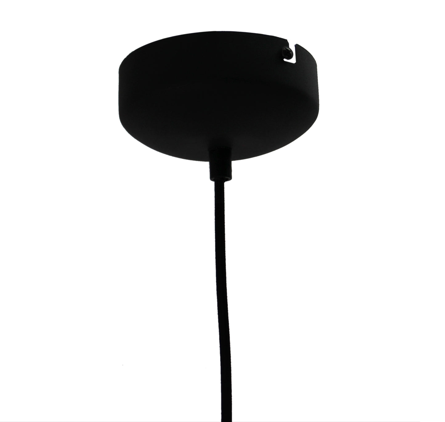 Chericoni Nero hanglamp 1 licht Ø 20 cm E27, zwart met glas, tijdens montage aan het plafond.