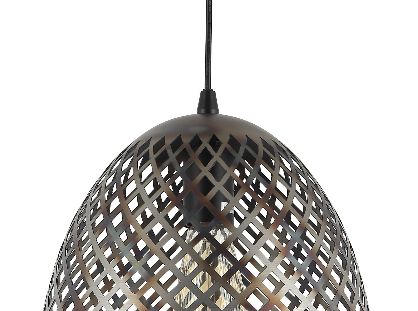 Chericoni Pavia hanglamp 1 licht Ø 30 cm, zwart, close-up van het strakke ontwerp en de gedetailleerde afwerking van de lamp.