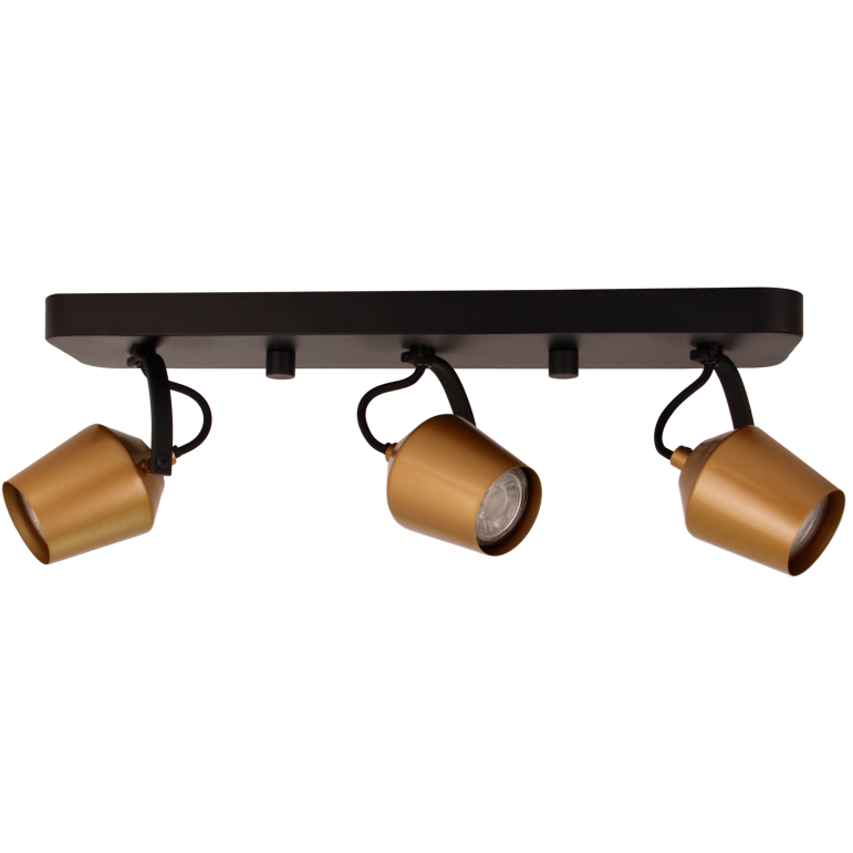 Chericoni Tavola gouden plafondspot, 3 lichts met GU10 fitting, voor een luxe en stijlvolle sfeer.