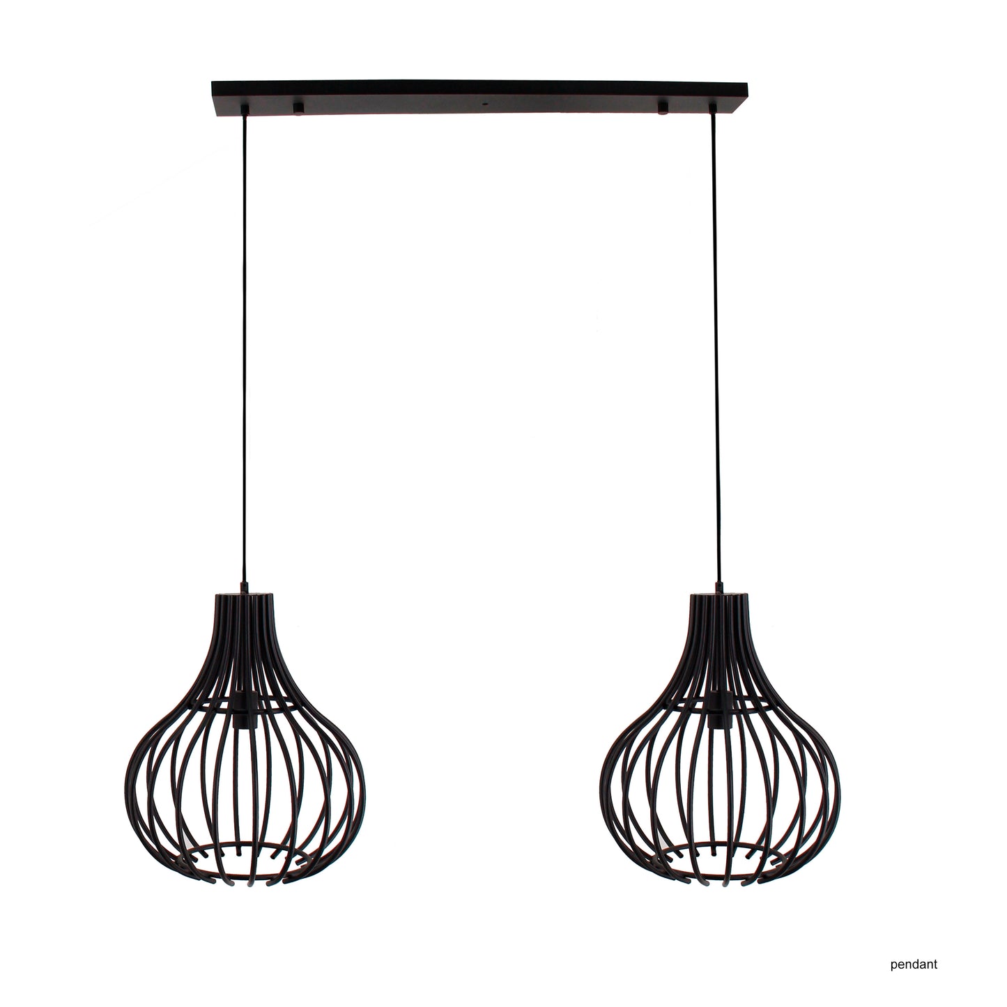 Chericoni Goccia hanglamp 2 lichts Ø40 cm, zwart metaal, robuust en stoer design, perfect voor moderne interieurs.