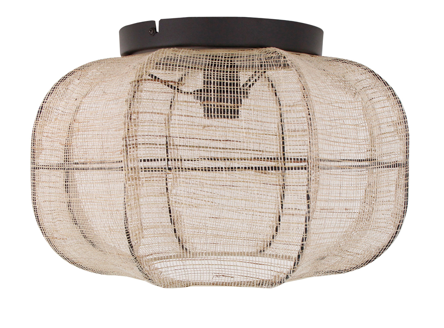 Plafondlamp Chericoni, jute, Ø40 cm, 1 lichtpunt. Natuurlijke uitstraling voor sfeervolle verlichting in elk interieur.
