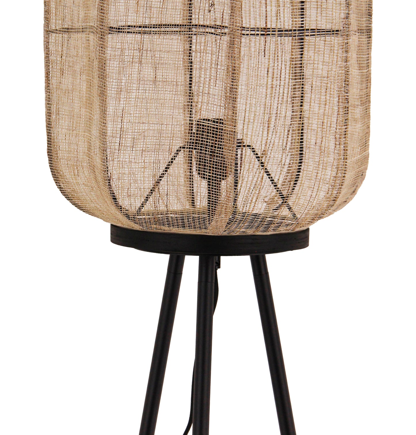 Vloerlamp Chericoni, jute, Ø32 cm, 1 lichtpunt. Natuurlijke uitstraling voor sfeervolle verlichting in elk interieur.