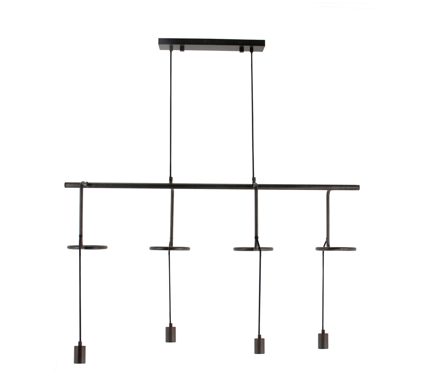 Chericoni Anello hanglamp, 4 lichts, E27 fitting, zwart design, stijlvol en modern voor diverse interieurstijlen.