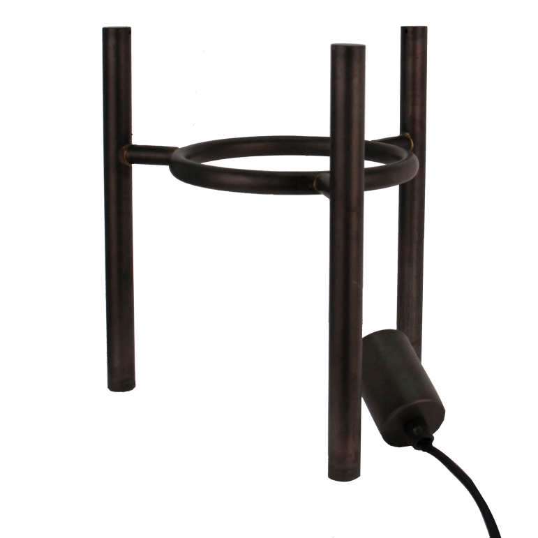 Compacte Chericoni Anello tafellamp, modern zwart ontwerp, Ø30 cm, 1-lichts.