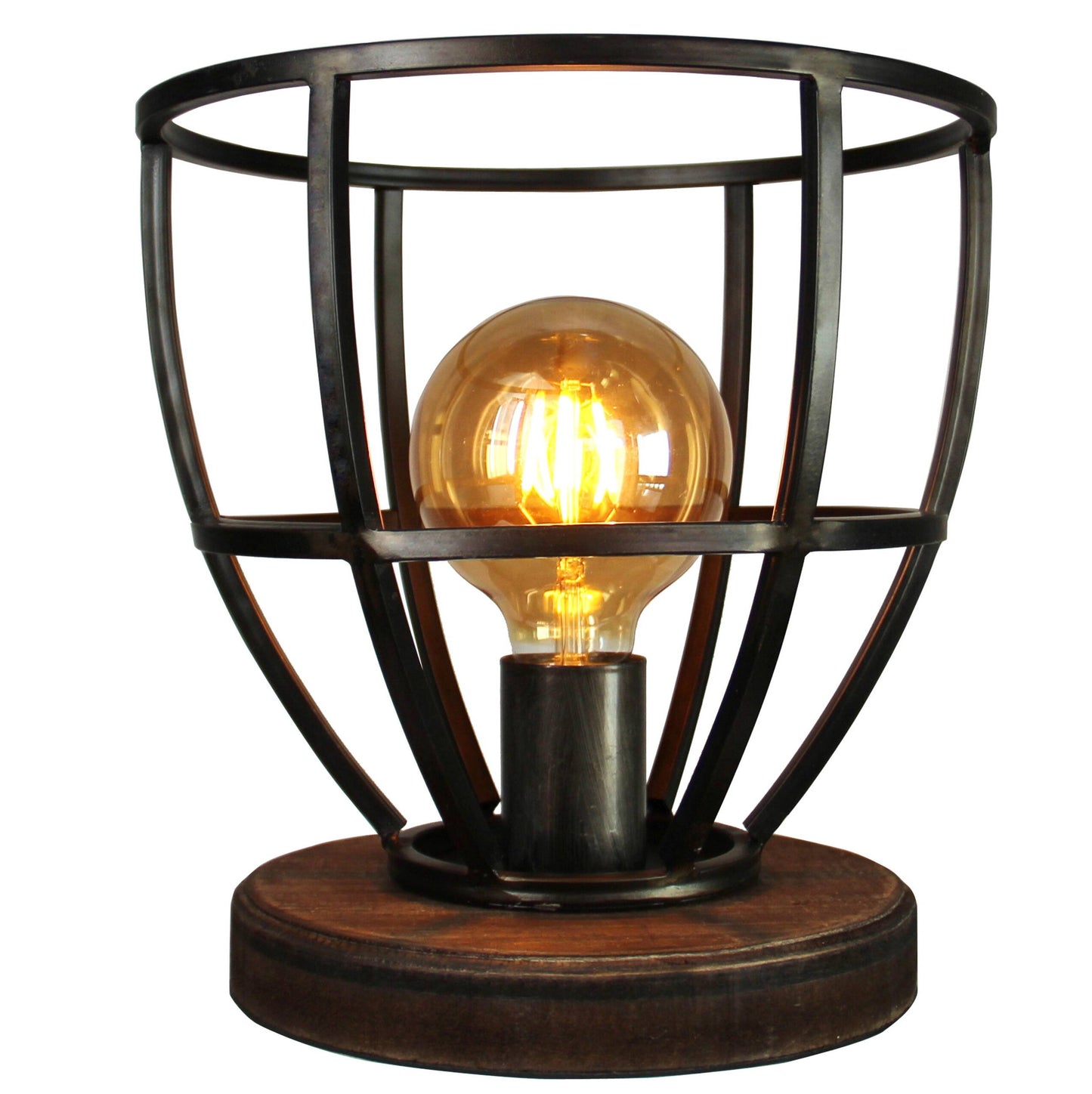 Tafellamp Chericoni Aperto, zwart, Ø25 cm, 1 lichtpunt, E27 fitting. Modern design voor stijlvolle en sfeervolle verlichting.