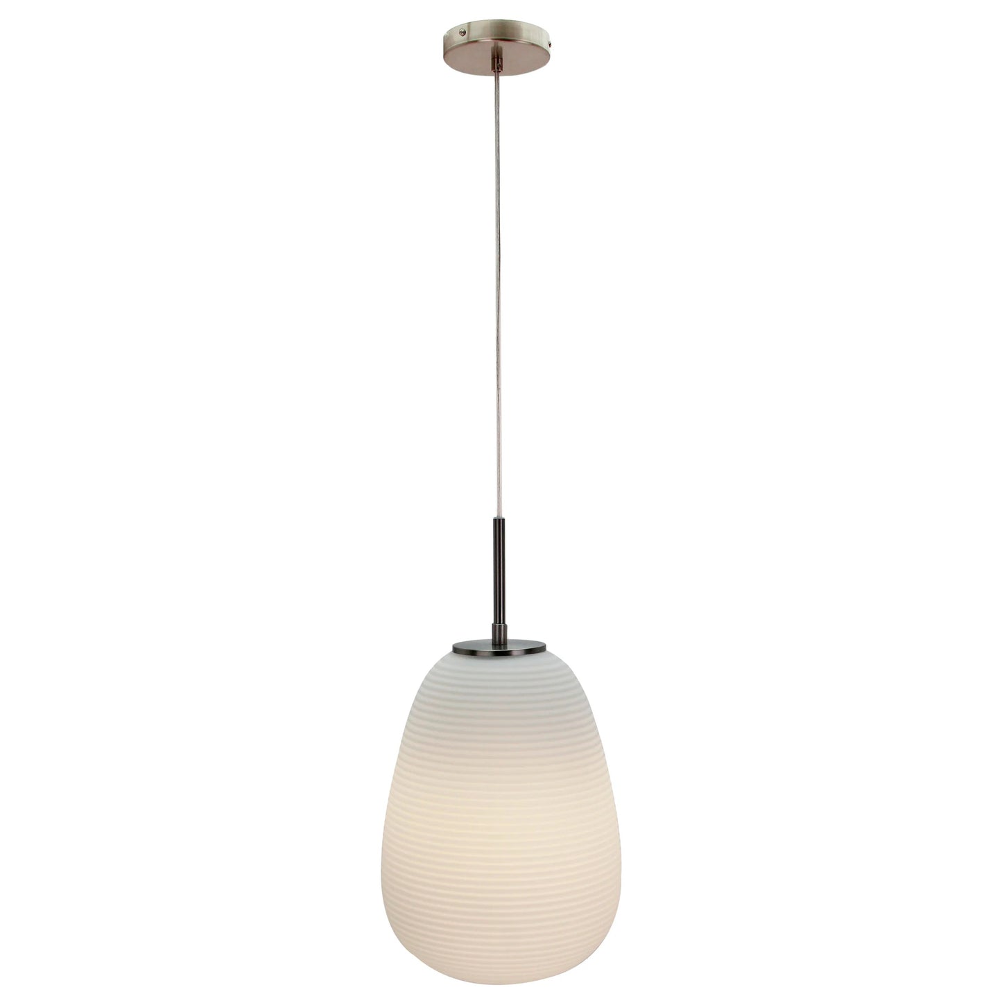 Hanglamp Chericoni Costola, 1 lichtpunt, Ø24 cm, nikkel mat, inclusief lichtbron. Modern design voor sfeervolle verlichting.