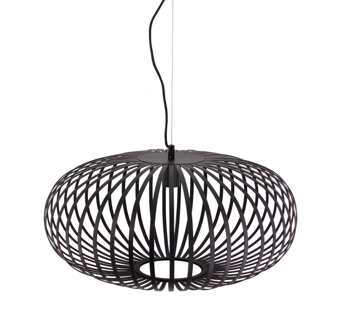 Hanglamp Chericoni Curvato, zwart, Ø 60 cm, 1 lichtpunt, E27 fitting. Modern design voor sfeervolle interieurverlichting.