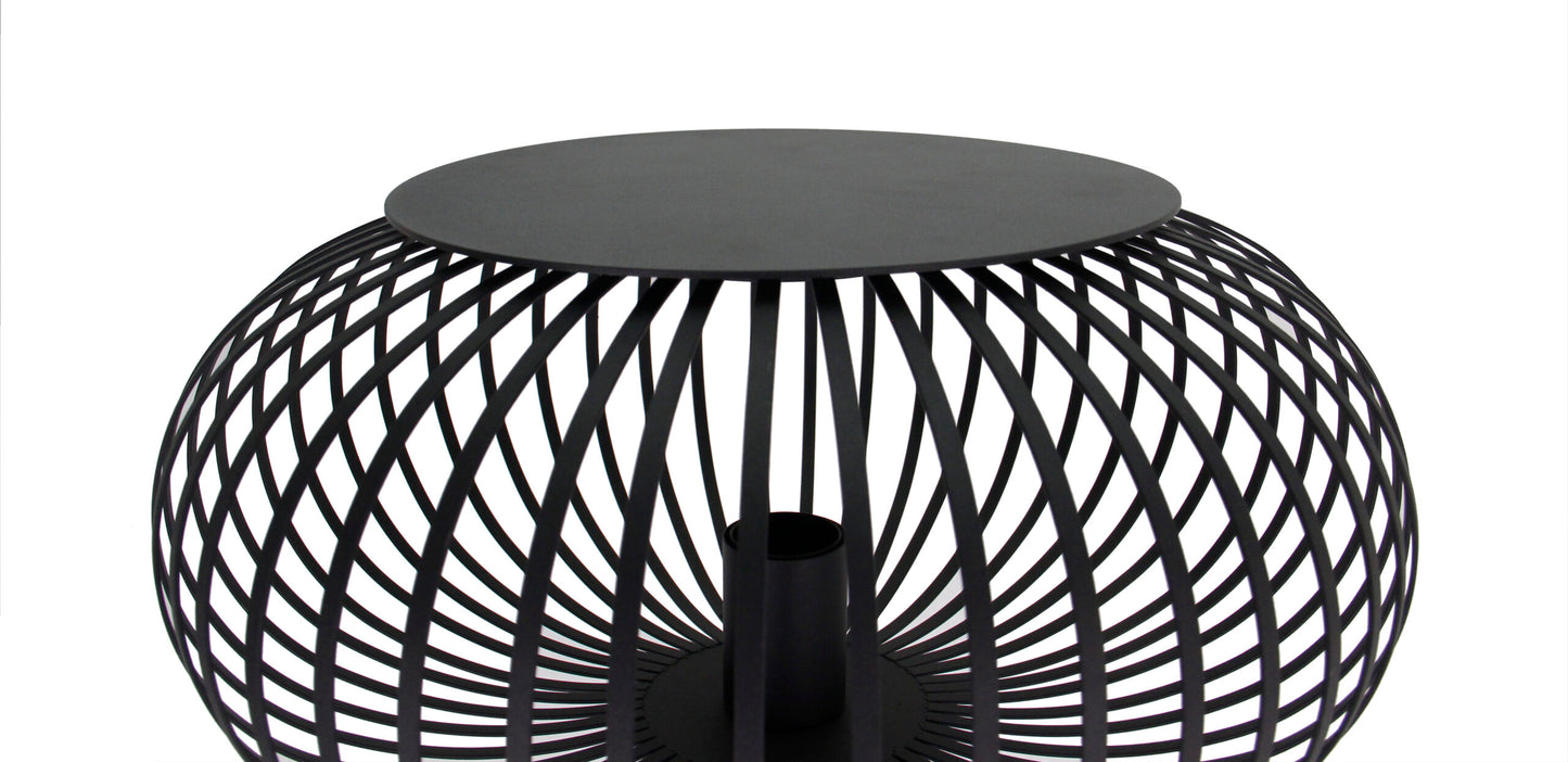 Vloerlamp Chericoni Curvato, zwart, Ø40 cm, verstelbare hoogte van 59 tot 143 cm. Modern design voor sfeervolle verlichting.
