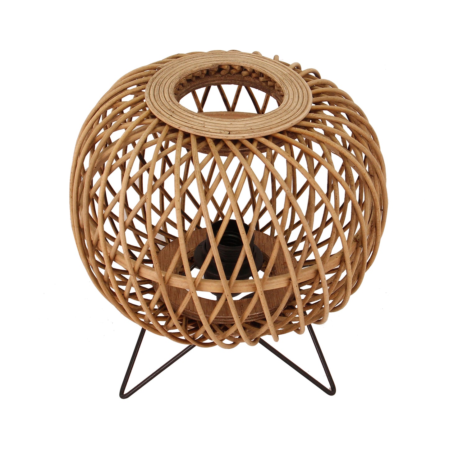 Tafellamp Chericoni Nature Diagonaal, Ø25 cm, bamboe hout, 1 lichtpunt, E27 fitting. Natuurlijk design voor sfeervol licht.