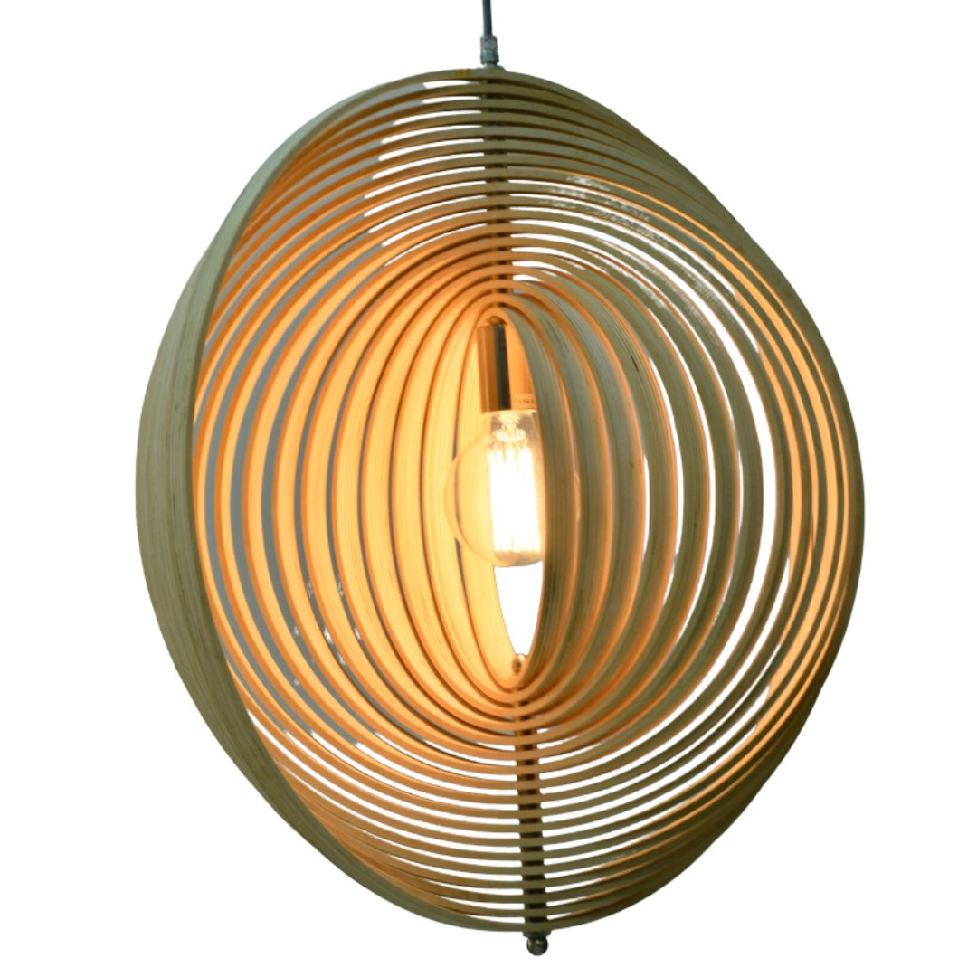 Chericoni Ring Hanglamp – 1 lichts – Ø60 cm – E27 – Natuur hout