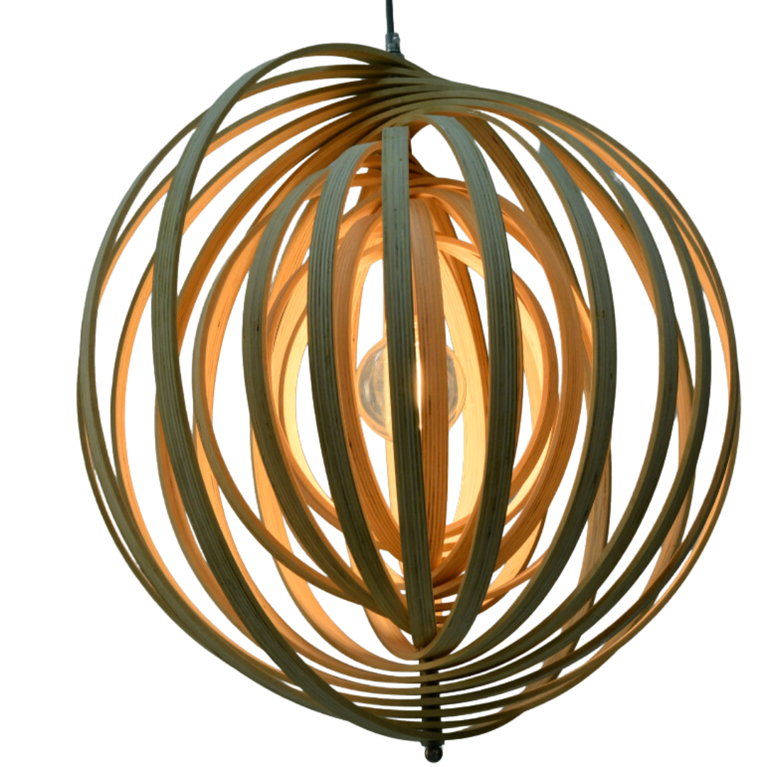 Chericoni Ring Hanglamp – 1 lichts – Ø60 cm – E27 – Natuur hout