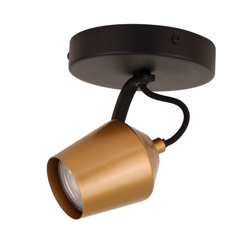 Chericoni Tavola gouden plafondspot, 1 lichts met GU10 fitting, voor een stijlvolle en luxe uitstraling.