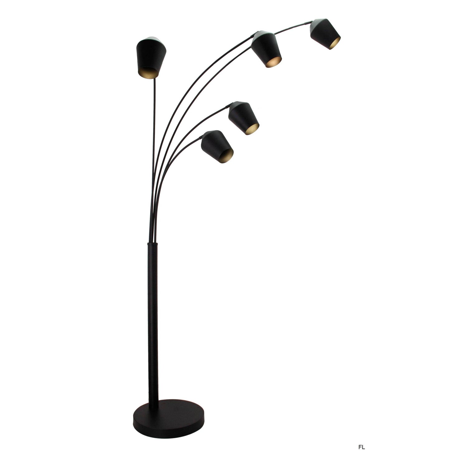 Chericoni Tavola vloerlamp in zwart, 5 lichts met E27 fitting, uitgevoerd in een stijlvol en modern ontwerp.