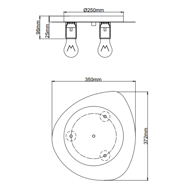 Plafondlamp grijs – Chericoni Colorato – 3 lichts – E27 fitting