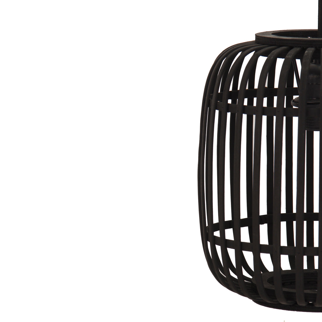 Design hanglamp Ø22 cm – Various Woven – 1 lichts – bamboe zwart
