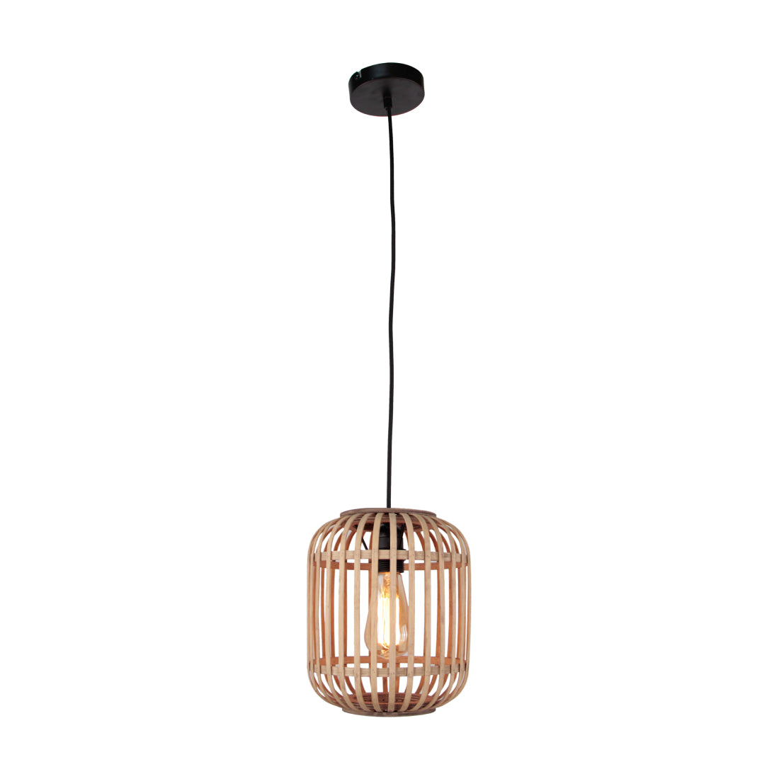 Various Woven Hanglamp - 1 lichts - Ø22 cm - Bamboe - Natuur/Beige