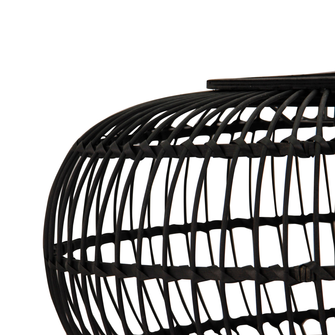 Design hanglamp Ø48 cm – Various Woven – 1 lichts – bamboe zwart