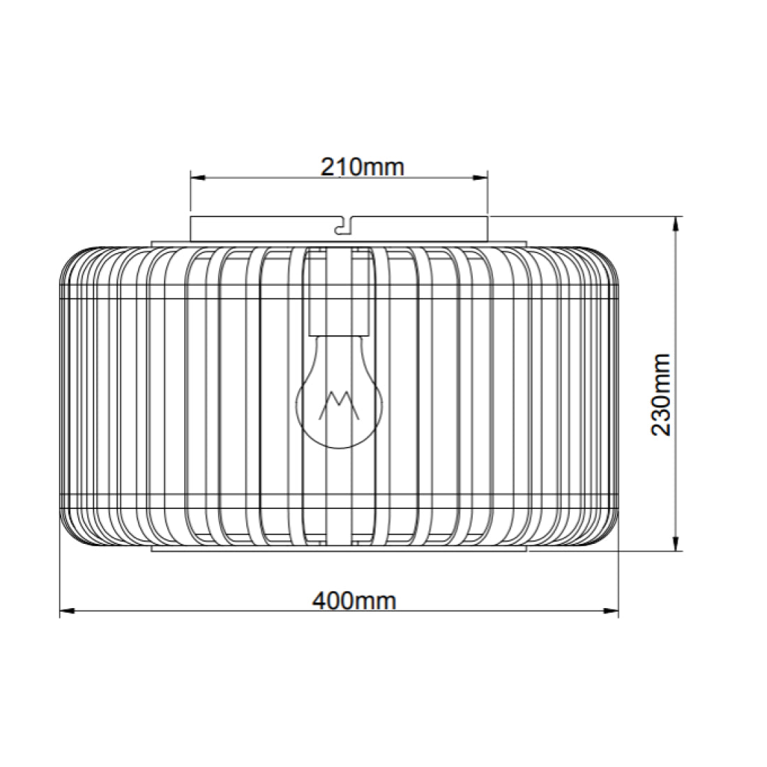 Various Plafondlamp Rattan – Ø40 cm – 1-lichts – E27 – Zwart