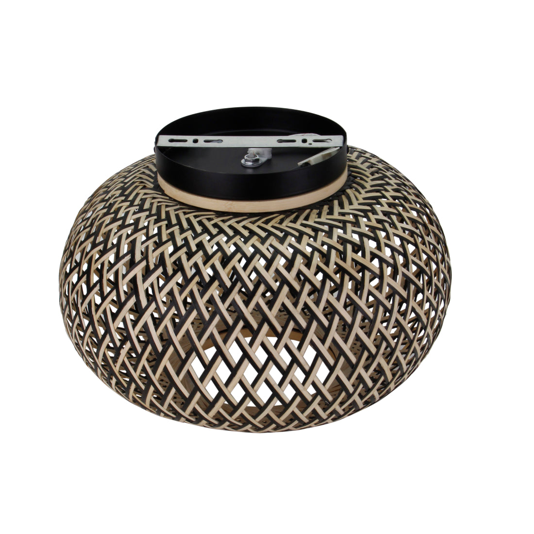 Close-up van de bamboe structuur van de Various Weaving plafondlamp Ø38 cm.