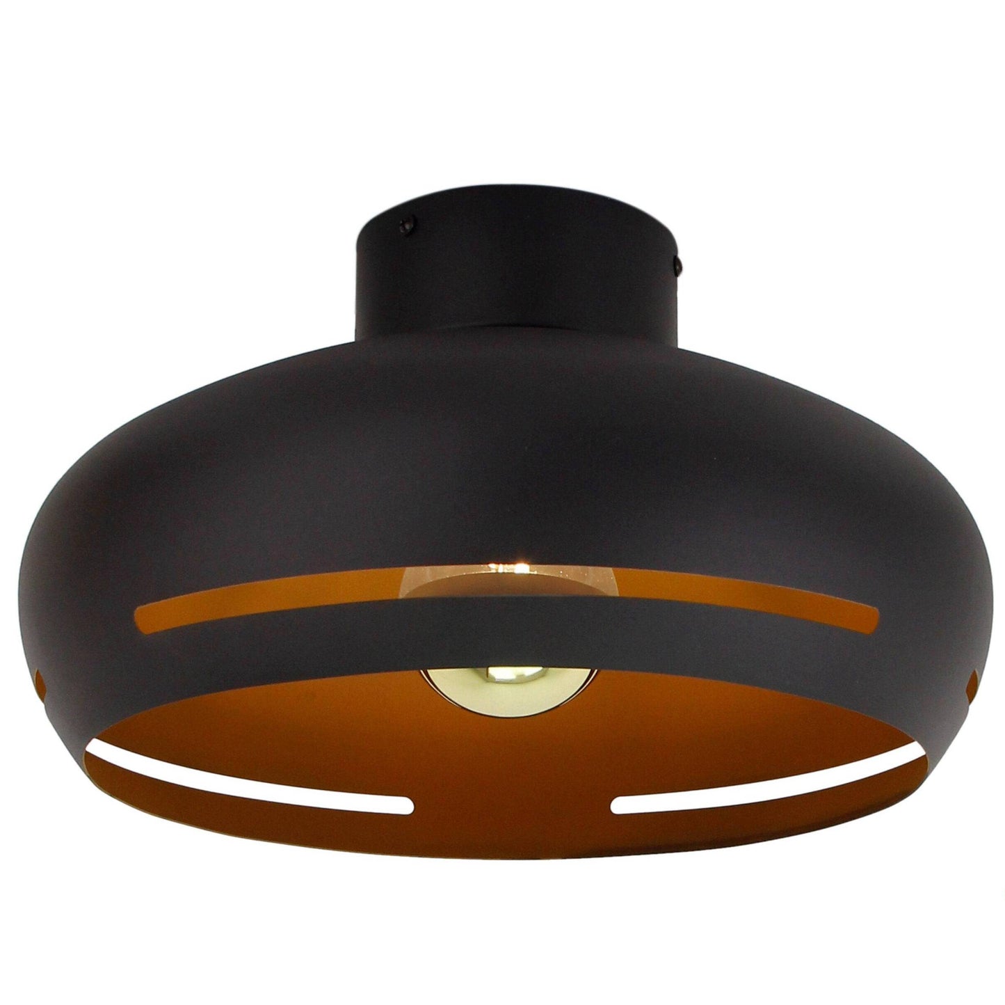 Luxe plafondlamp Chericoni Striscia Ø 35 cm, met een zwart-gouden design en E27 fitting, perfect voor elk modern interieur.