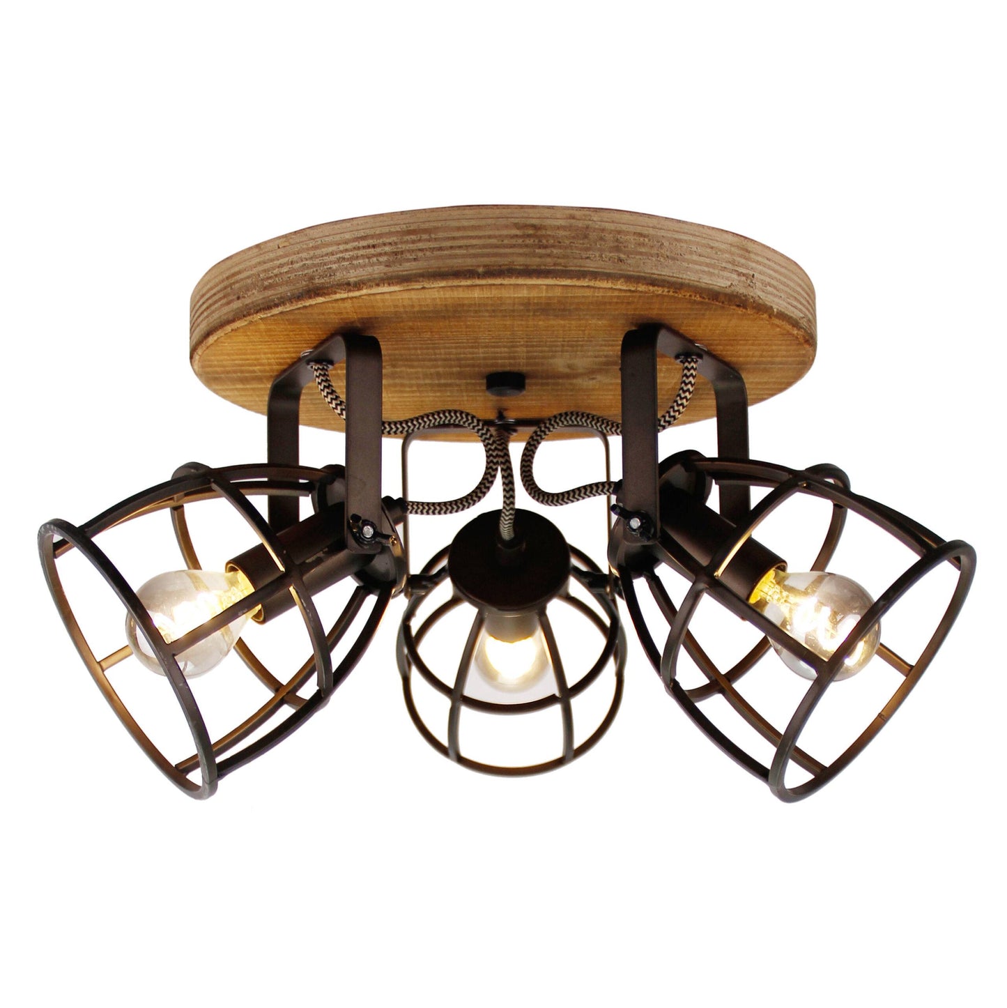 Chericoni Aperto plafondspot, zwart, 3 lichts, Ø12 cm, met E14 fitting, voor moderne en sfeervolle verlichting.