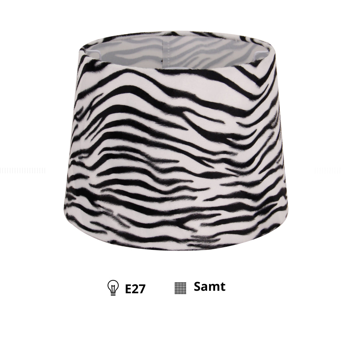 Various Lampenkap Zebra - Drum - Ø20 cm of Ø35 cm - Fluweel - E27