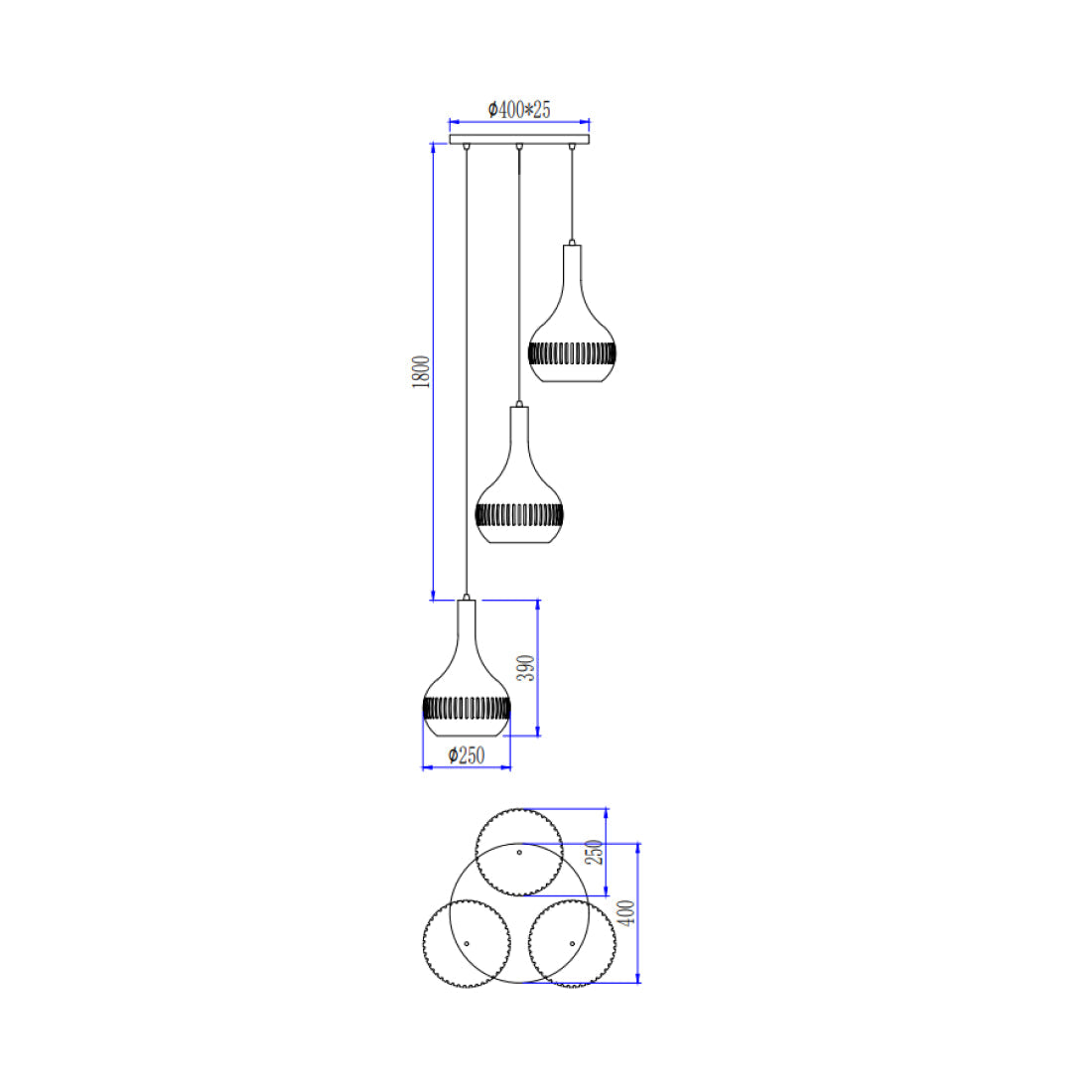 De Various Canna hanglamp in zwart 3 kappen op verschillende hoogtes. Een moderne, stijlvolle hanglamp die een eigentijdse uitstraling biedt voor elk interieur.