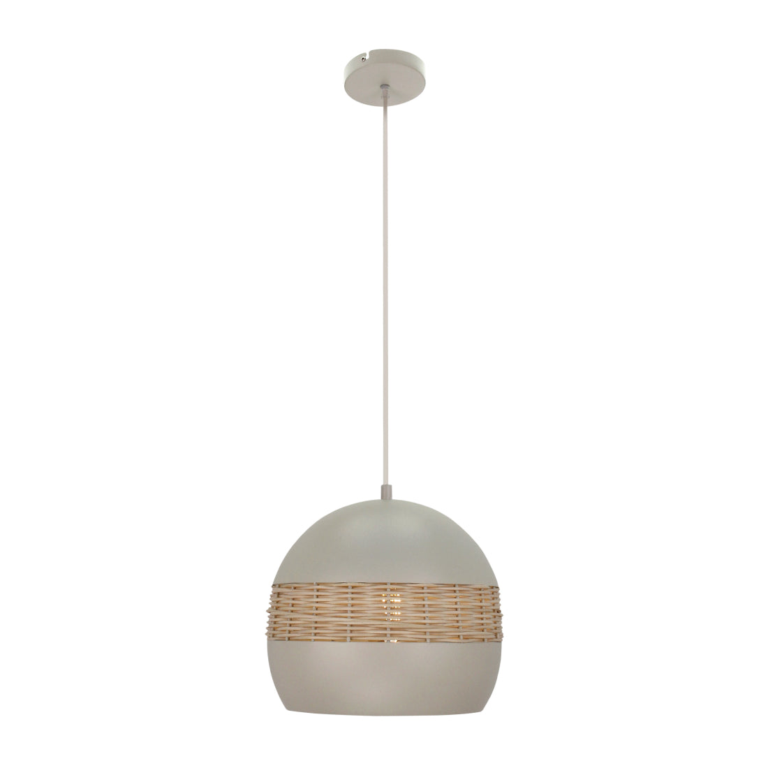 Voeg een natuurlijke en moderne uitstraling toe aan je interieur met de Various Caserta Hanglamp in creme rattan. Ø28 cm, E27. Perfect voor een sfeervol effect!