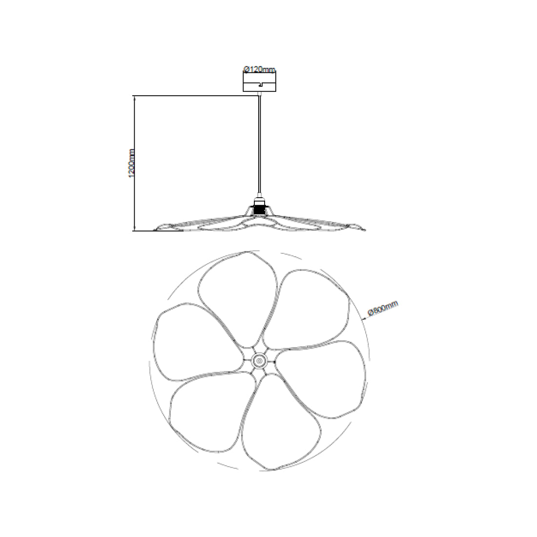 De Various Schmetterling hanglamp in wit heeft een Ø80 cm kap. Een moderne, stijlvolle hanglamp die een eigentijdse uitstraling biedt voor elk interieur.