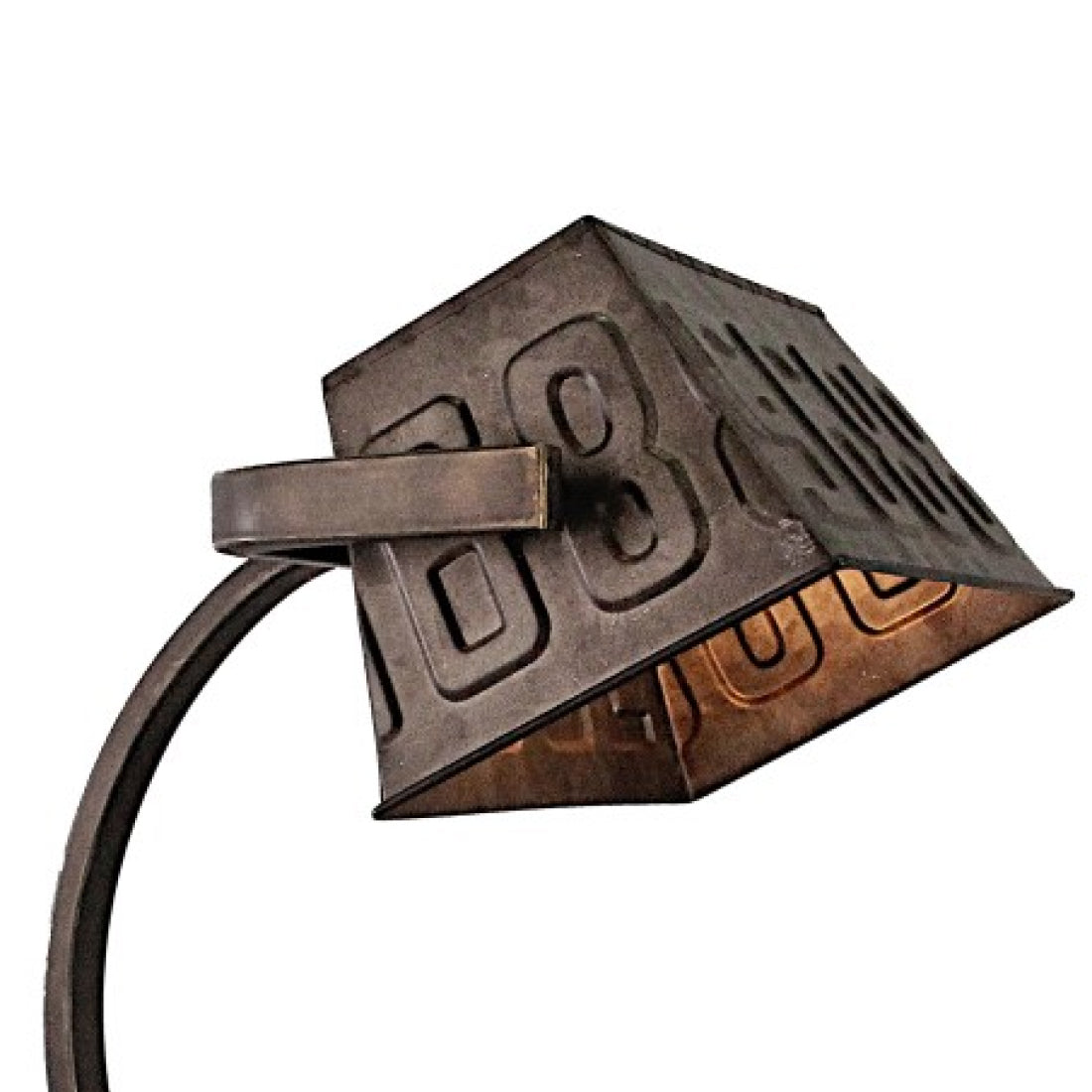 Close-up van het black steel frame en houten accenten van de Various tafellamp 39 cm.