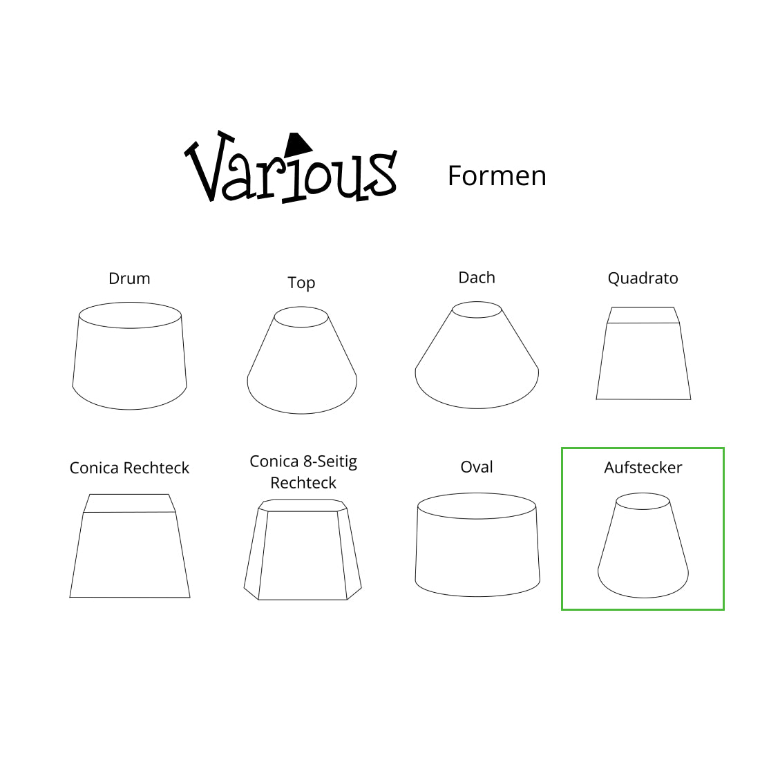 Various klemlampenkap - Ø11 cm - Crème - Rond