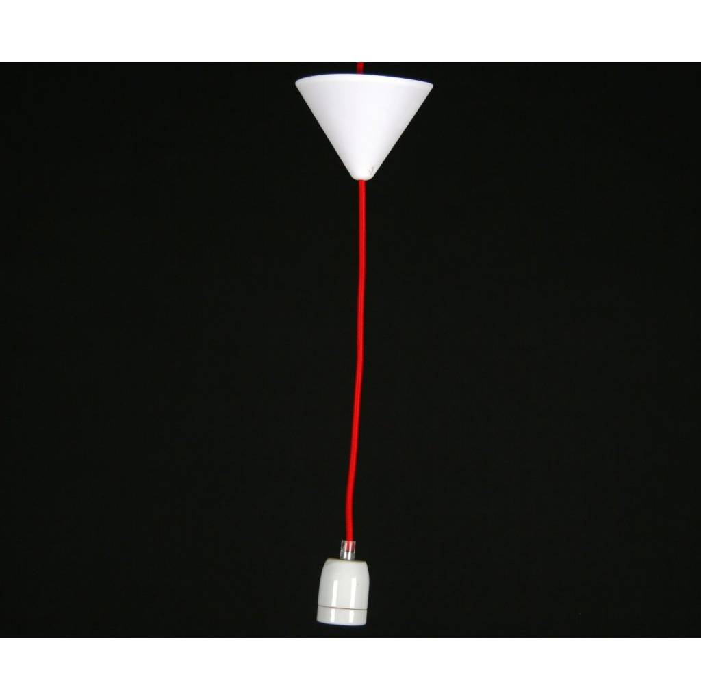 Chericoni Corda Hanglamp/Pendel - Strijkijzersnoer - Wit, Rood