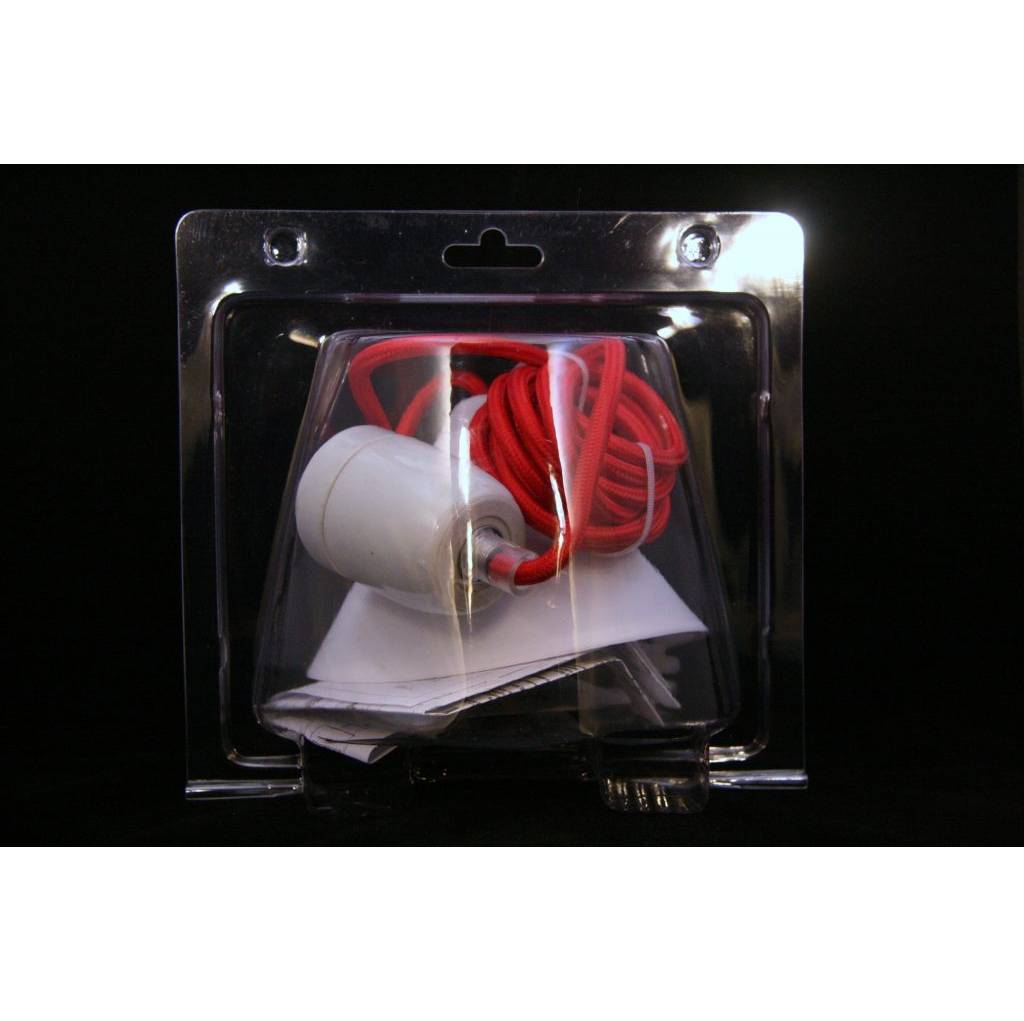 Chericoni Corda Hanglamp/Pendel - Strijkijzersnoer - Wit, Rood