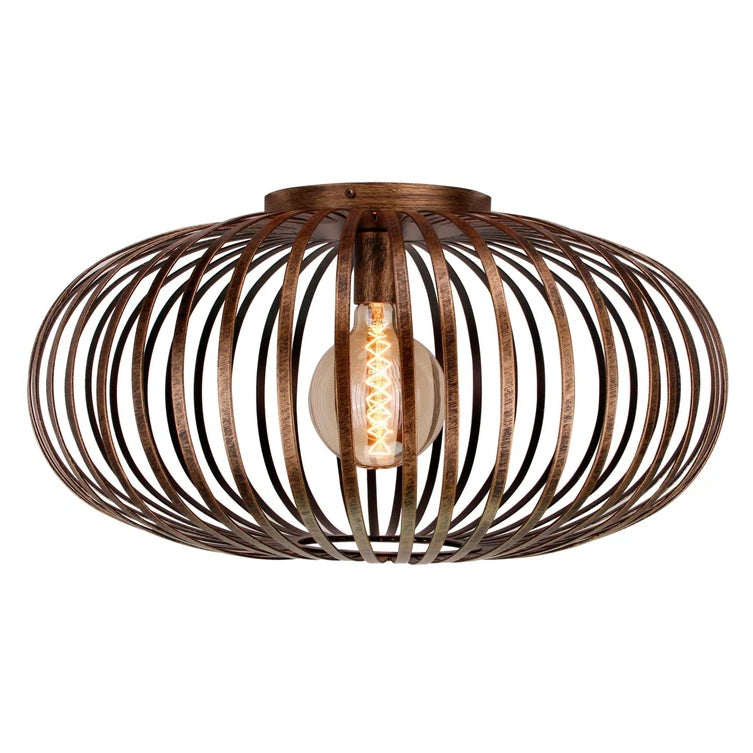 Chericoni Curvato Plafondlamp - 1 lichts - Ø 60cm - E27 - Brons