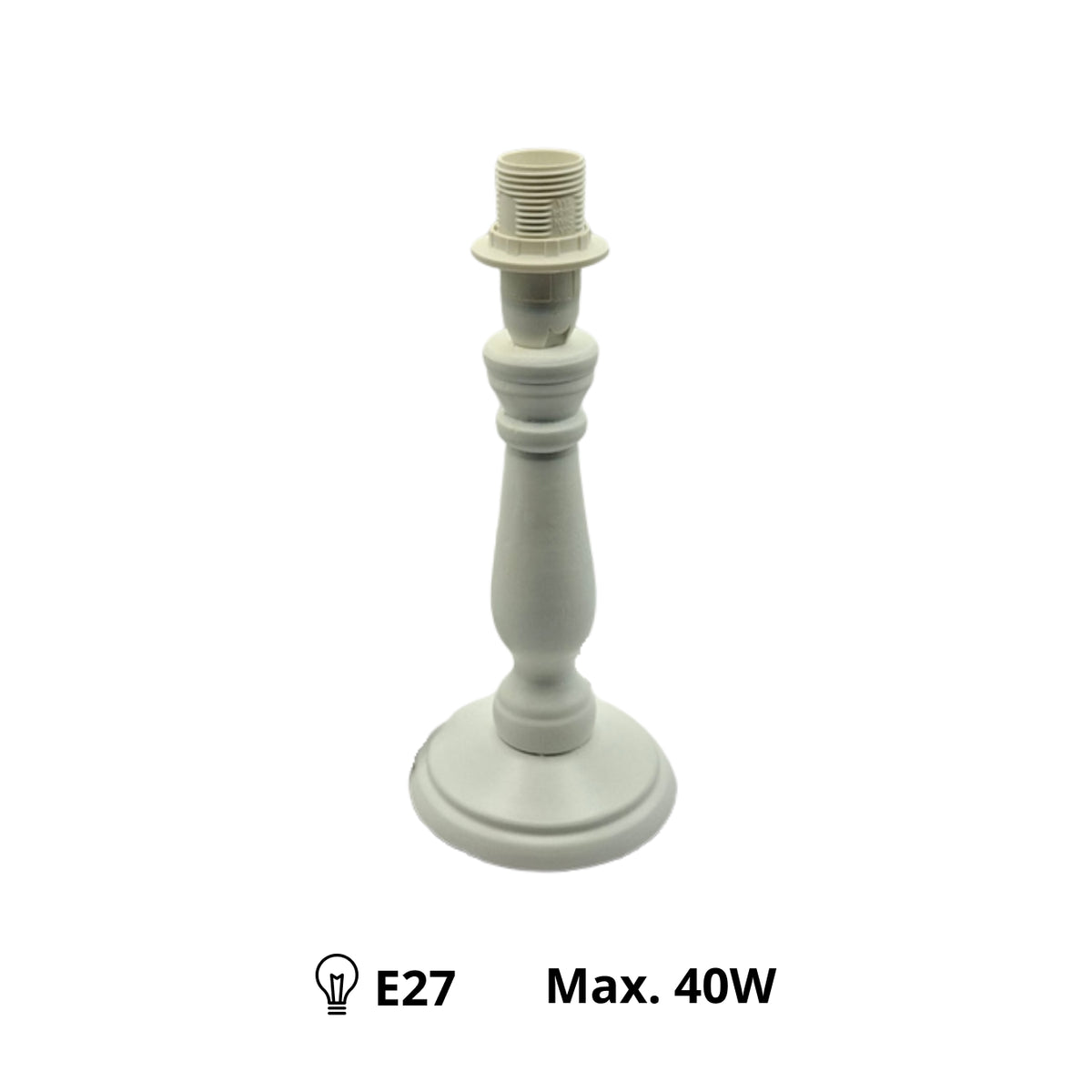 Deze witte lampenvoet van hout heeft een moderne uitstraling. Perfect om je favoriete lampenkap tot leven te brengen.