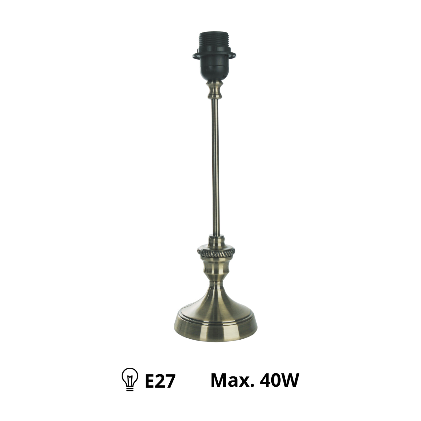 Deze bronzen lampenvoet van 37 cm voegt een warme, tijdloze uitstraling toe aan je interieur. Perfect voor elke lampenkap.