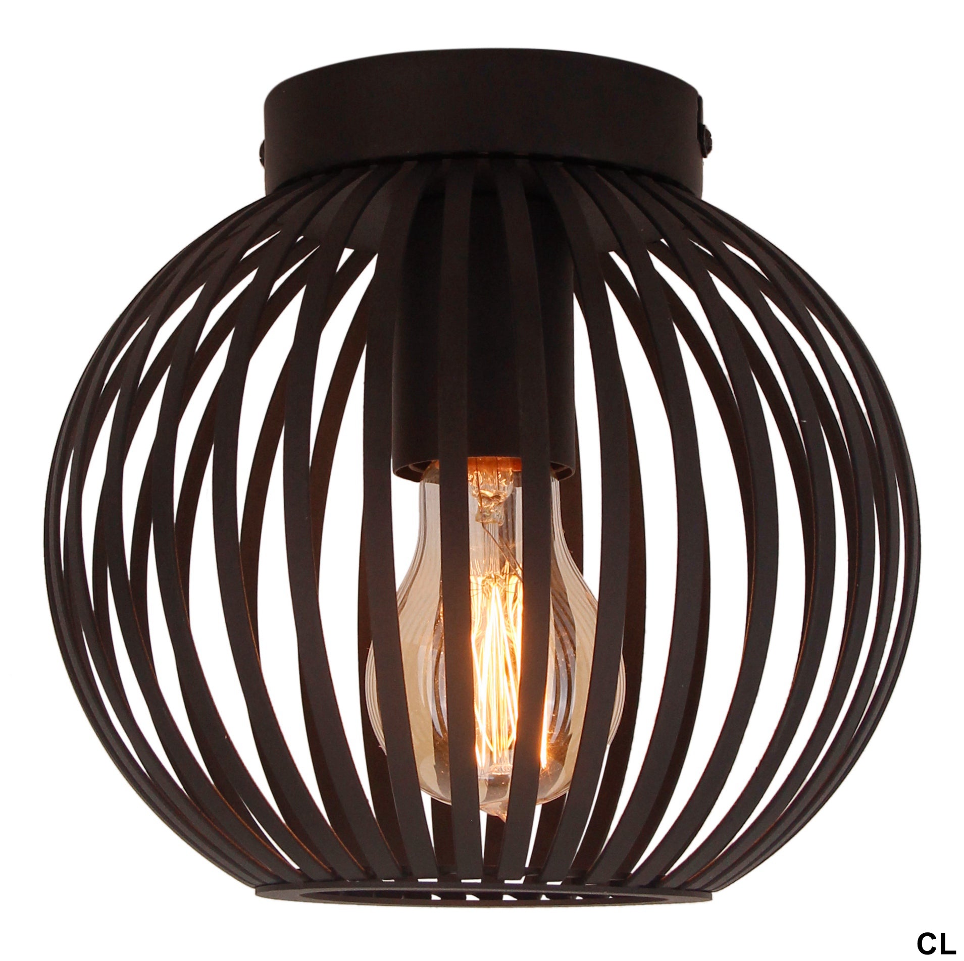 Chericoni Curvato plafondlamp, Ø20 cm, zwart, 1-lichts, modern design, geschikt voor diverse interieurstijlen.