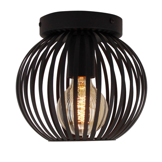 Chericoni Curvato plafondlamp, Ø20 cm, zwart, 1-lichts, modern design, geschikt voor diverse interieurstijlen.