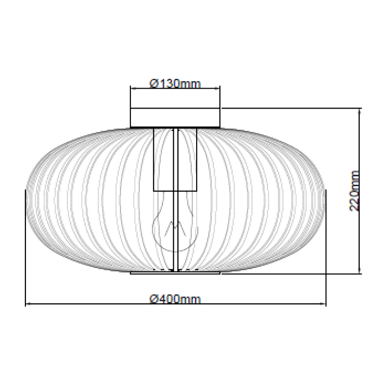 Chericoni Curvato Plafondlamp – 1 lichts – Ø40cm – E27 – Brons