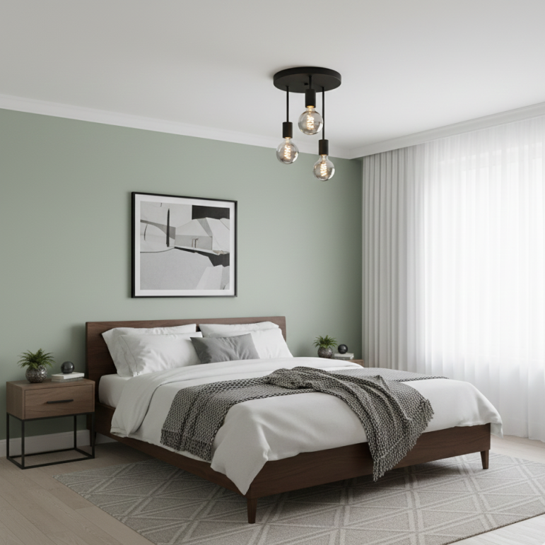 Chericoni Basic Plafondlamp – 3 lichts – Ø28 cm – E27 – 3 hoogtes – Zwart