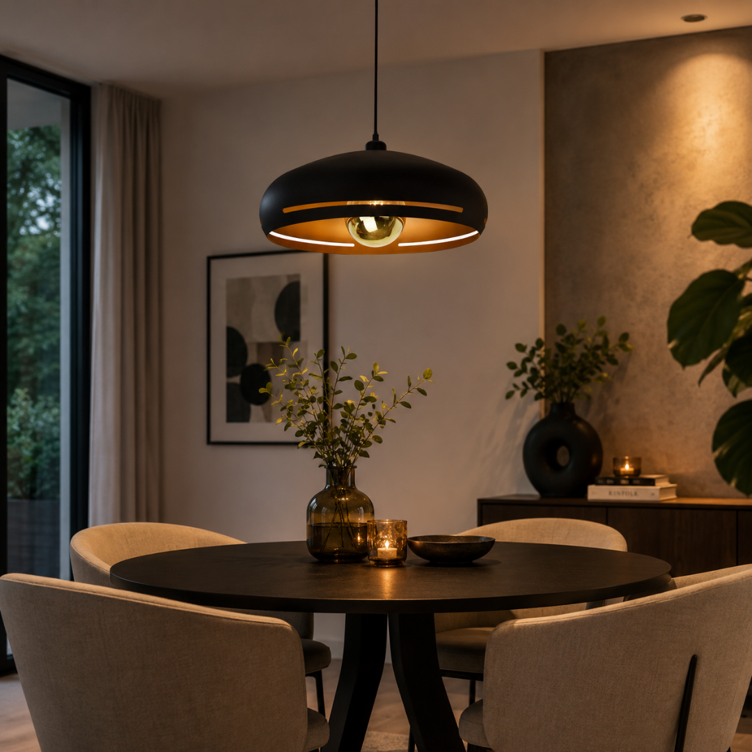 Chericoni Striscia Hanglamp – 1 lichts – Ø45cm - E27 – Zwart