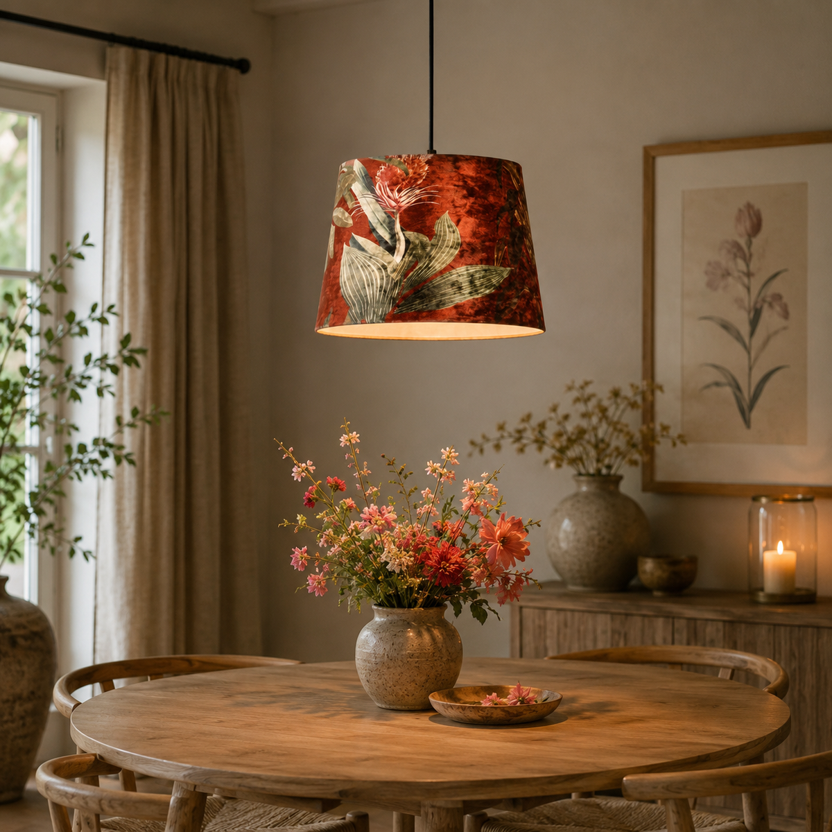 De opvallende oranje lampenkap uit de Nostalgie-serie voegt een speelse touch toe aan je interieur.