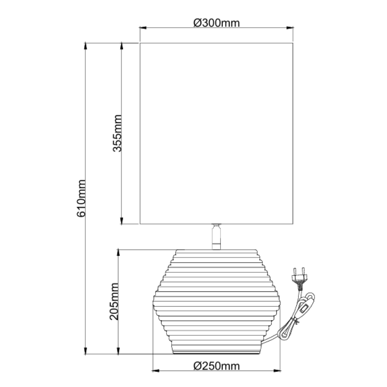 Chericoni Modena Tafellamp - 1 lichts - Ø25 cm - Zilver / Grijs