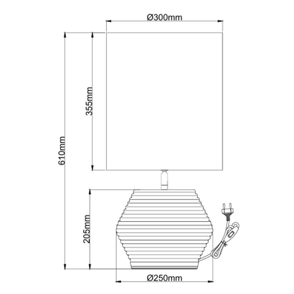 Chericoni Modena Tafellamp - 1 lichts - Ø25 cm - Zilver / Grijs