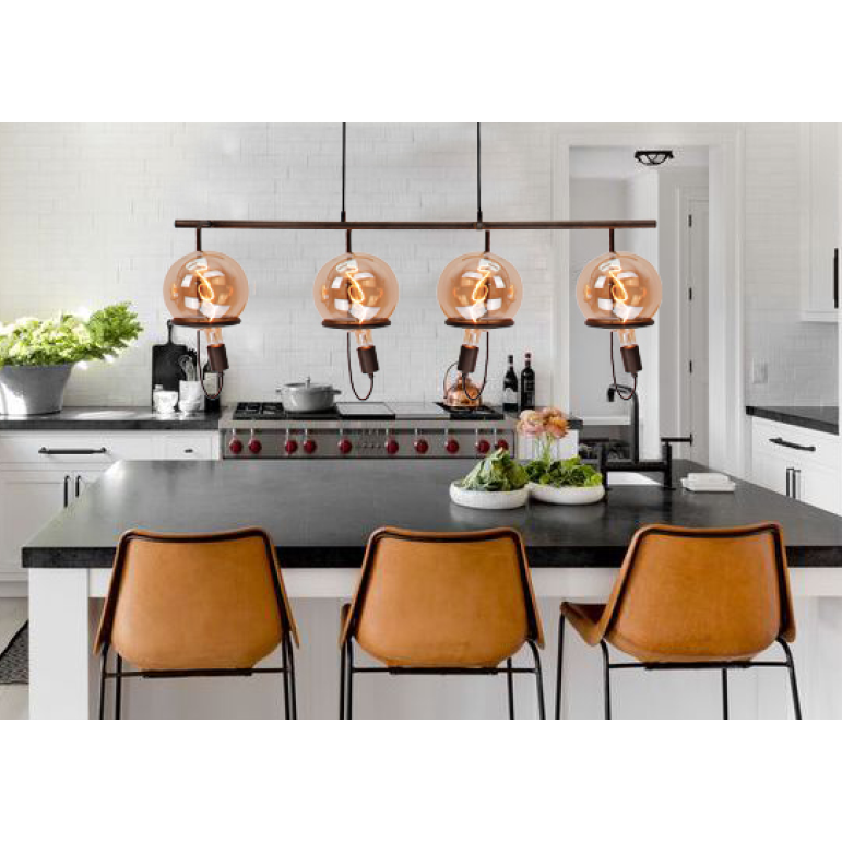 Chericoni Anello Hanglamp – 4 lichts – E27 – Zwart