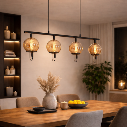 Chericoni Anello Hanglamp – 4 lichts – E27 – Zwart