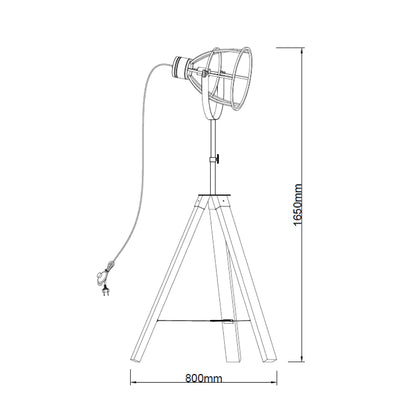 Chericoni Aperto Vloerlamp - Hoogte 165 cm - E27 - Driepoot
