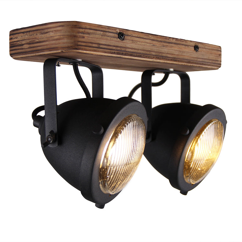Chericoni Bella Plafondlamp - 2-lichts - Ø12 cm - Zwart - Hout, Metaal, IJzer